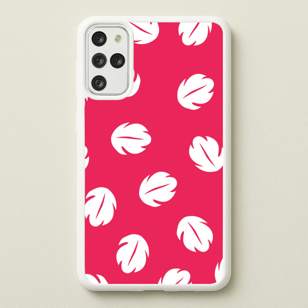 Red And White Cartoon Leaves Pattern  - Stitch Phone Case for Galaxy S20 Plus