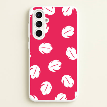 Red And White Cartoon Leaves Pattern  - Stitch Phone Case for Galaxy A16