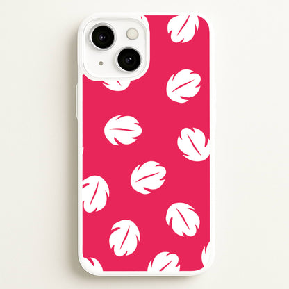 Red And White Cartoon Leaves Pattern  - Stitch Phone Case for iPhone 13