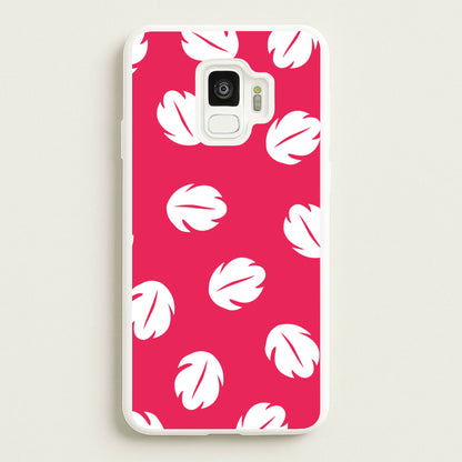 Red And White Cartoon Leaves Pattern  - Stitch Phone Case for Galaxy S9