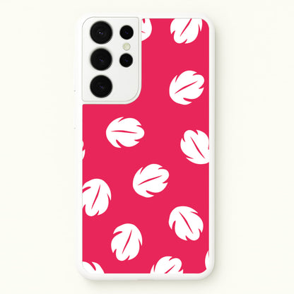 Red And White Cartoon Leaves Pattern  - Stitch Phone Case for Galaxy S21 Ultra