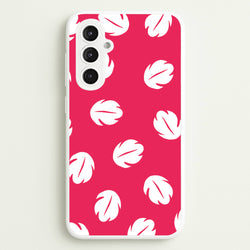 Red And White Cartoon Leaves Pattern  - Stitch Phone Case for Galaxy S23FE