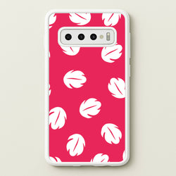Red And White Cartoon Leaves Pattern  - Stitch Phone Case for Galaxy S10