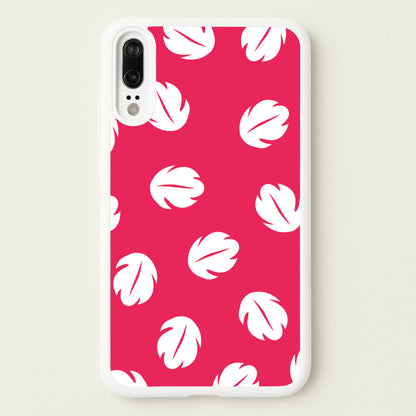 Red And White Cartoon Leaves Pattern  - Stitch Phone Case for Huawei P20