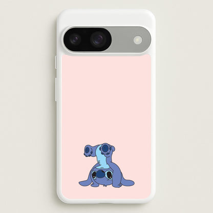 Cute Blue Alien Handstand  - Stitch Phone Case for Google Pixel 9 / 9 Pro