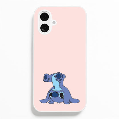 Cute Blue Alien Handstand  - Stitch Phone Case for iPhone 16 Plus