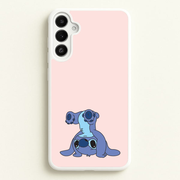 Cute Blue Alien Handstand  - Stitch Phone Case for Galaxy A36