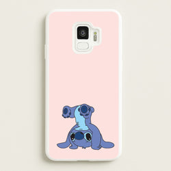 Cute Blue Alien Handstand  - Stitch Phone Case for Galaxy S9