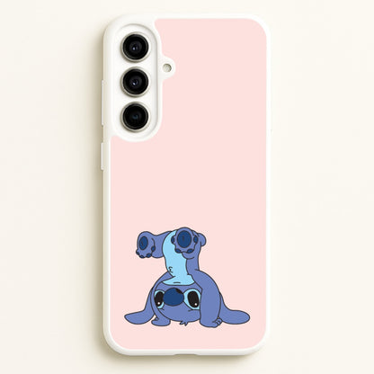 Cute Blue Alien Handstand  - Stitch Phone Case for Galaxy A56