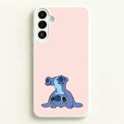 Cute Blue Alien Handstand  - Stitch Phone Case for Galaxy A34