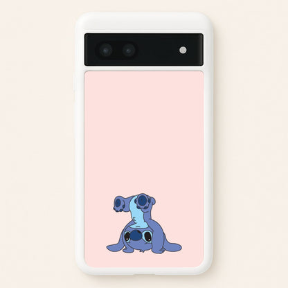 Cute Blue Alien Handstand  - Stitch Phone Case for Google Pixel 7a