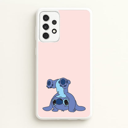 Cute Blue Alien Handstand  - Stitch Phone Case for Galaxy A52 / A52s
