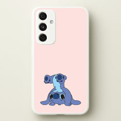 Cute Blue Alien Handstand  - Stitch Phone Case for Galaxy A55