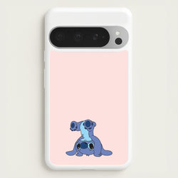 Cute Blue Alien Handstand  - Stitch Phone Case for Google Pixel 9 Pro XL