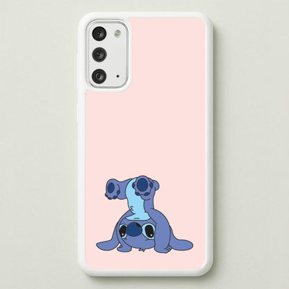 Cute Blue Alien Handstand  - Stitch Phone Case for Galaxy Note 20