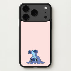 Cute Blue Alien Handstand Phone Case for iPhone 17 Pro Max