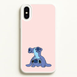 Cute Blue Alien Handstand  - Stitch Phone Case for iPhone XS Max