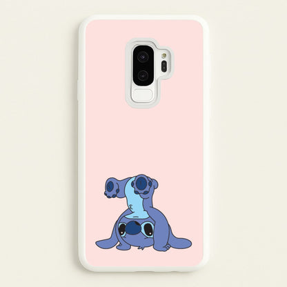 Cute Blue Alien Handstand  - Stitch Phone Case for Galaxy S9 Plus