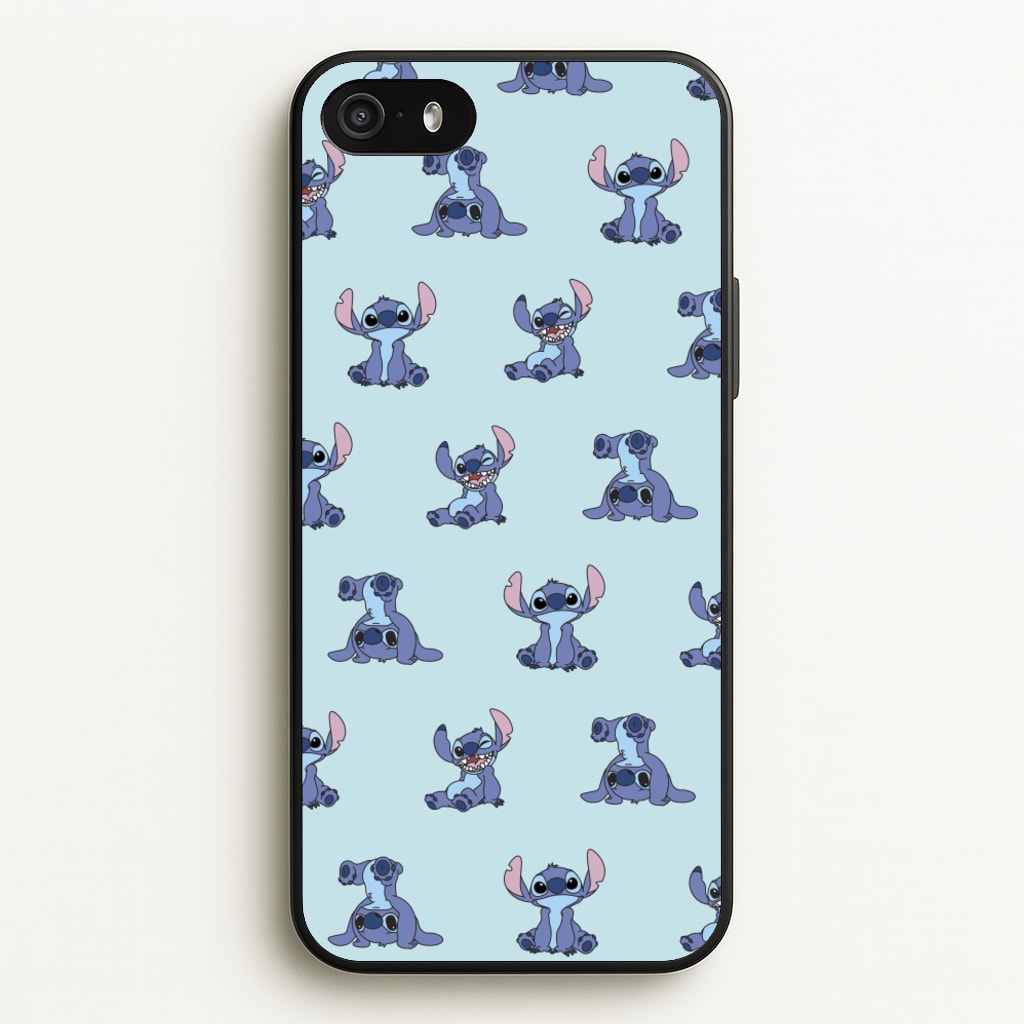 Cute Blue Alien Pose Pattern  - Stitch Phone Case for iPhone 5 / 5s / SE 2016