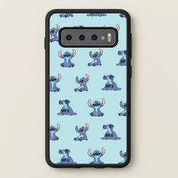 Cute Blue Alien Pose Pattern  - Stitch Phone Case for Galaxy S10 Plus