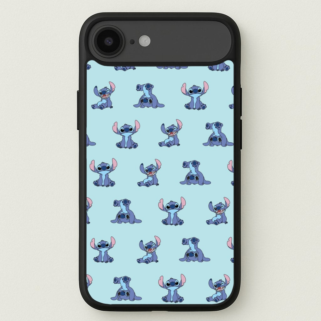 Cute Blue Alien Pose Pattern Phone Case for iPhone 17 Air