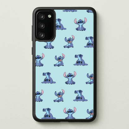 Cute Blue Alien Pose Pattern  - Stitch Phone Case for Galaxy S20