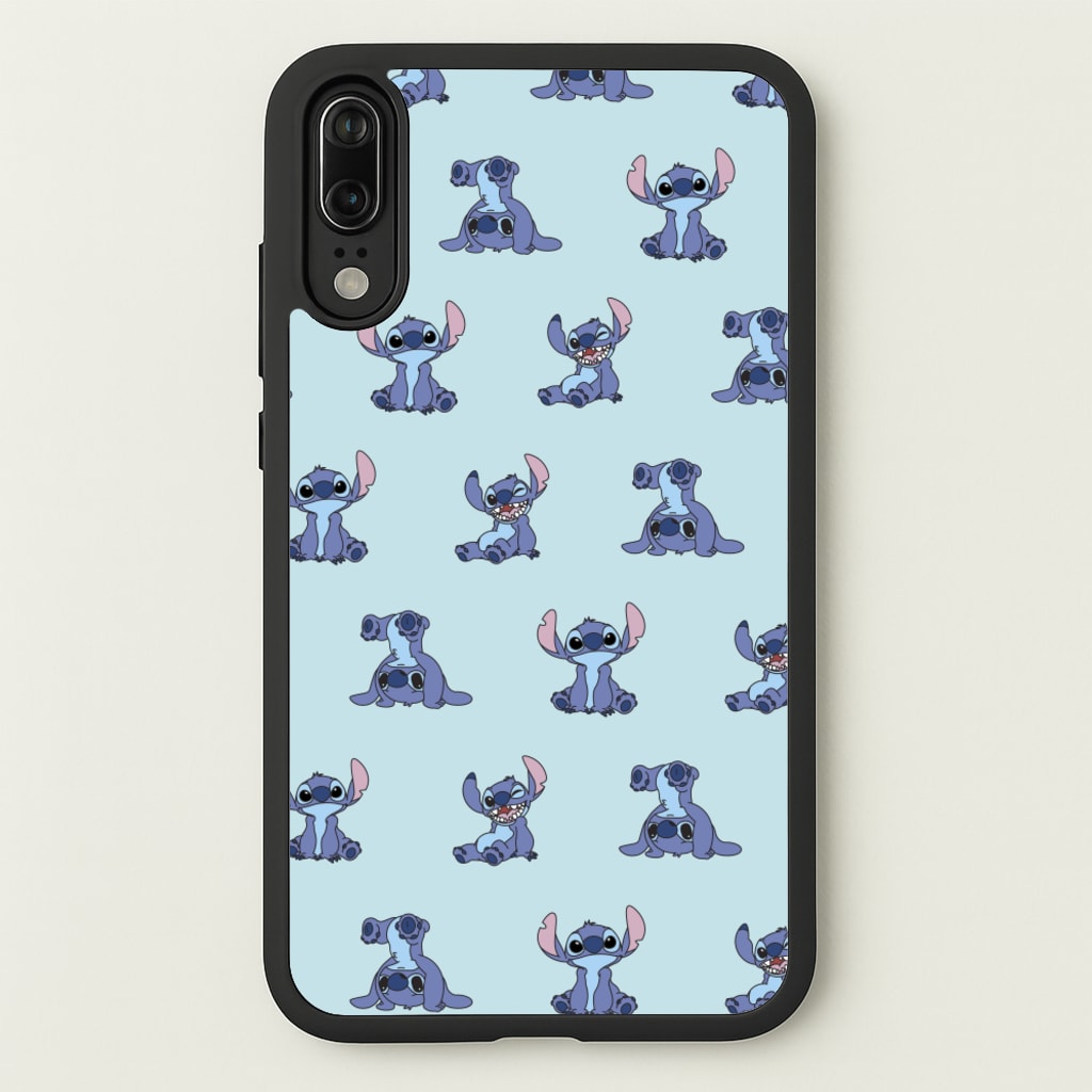 Cute Blue Alien Pose Pattern  - Stitch Phone Case for Huawei P20
