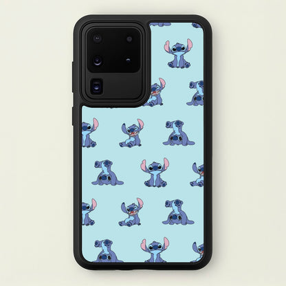 Cute Blue Alien Pose Pattern  - Stitch Phone Case for Galaxy S20 Ultra