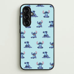 Cute Blue Alien Pose Pattern  - Stitch Phone Case for Galaxy A16