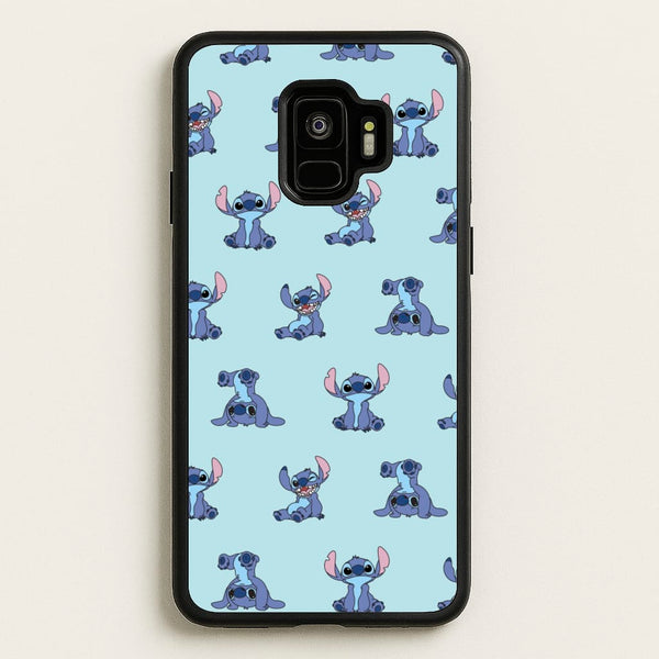 Cute Blue Alien Pose Pattern  - Stitch Phone Case for Galaxy S9