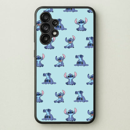 Cute Blue Alien Pose Pattern  - Stitch Phone Case for Galaxy A13