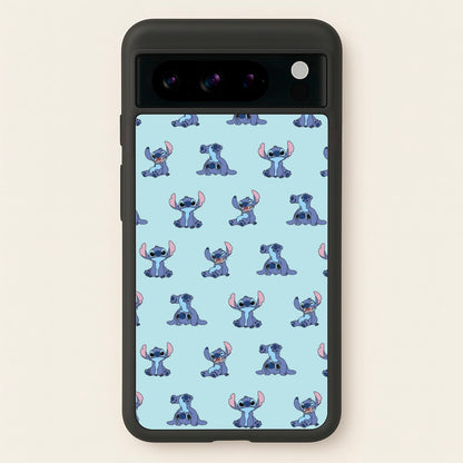 Cute Blue Alien Pose Pattern  - Stitch Phone Case for Google Pixel 8 Pro