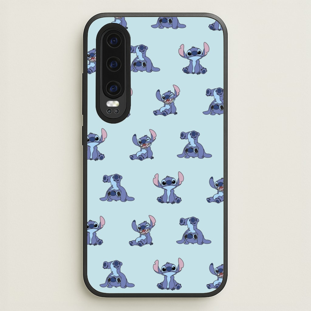 Cute Blue Alien Pose Pattern  - Stitch Phone Case for Huawei P30
