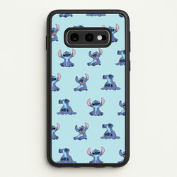 Cute Blue Alien Pose Pattern  - Stitch Phone Case for Galaxy S10e