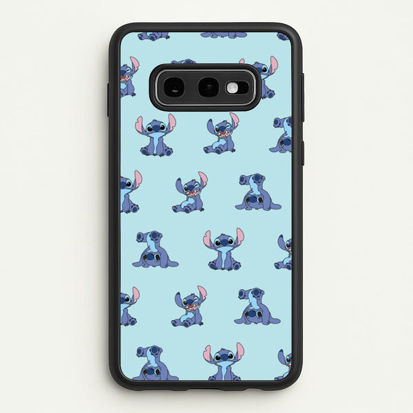 Cute Blue Alien Pose Pattern  - Stitch Phone Case for Galaxy S10e