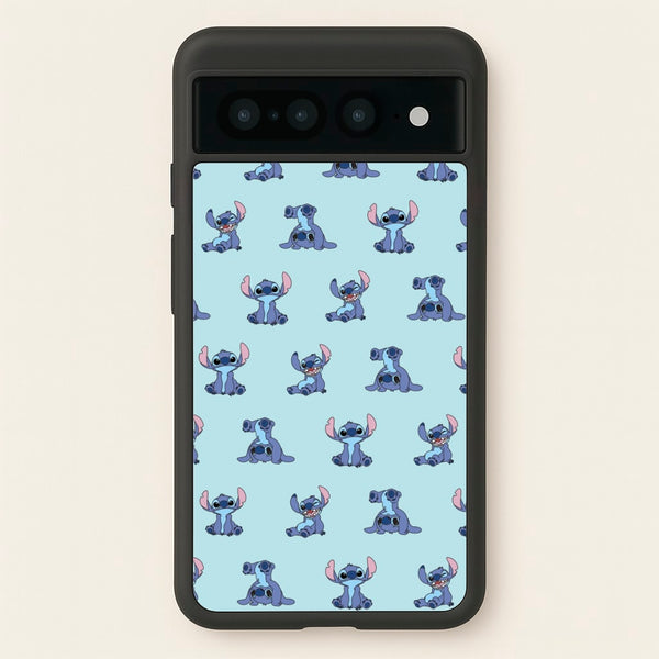 Cute Blue Alien Pose Pattern  - Stitch Phone Case for Google Pixel 7 Pro