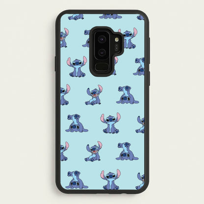 Cute Blue Alien Pose Pattern  - Stitch Phone Case for Galaxy S9 Plus