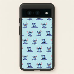 Cute Blue Alien Pose Pattern  - Stitch Phone Case for Google Pixel 8
