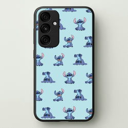 Cute Blue Alien Pose Pattern  - Stitch Phone Case for Galaxy A55