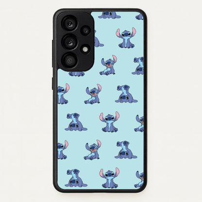Cute Blue Alien Pose Pattern  - Stitch Phone Case for Galaxy A53