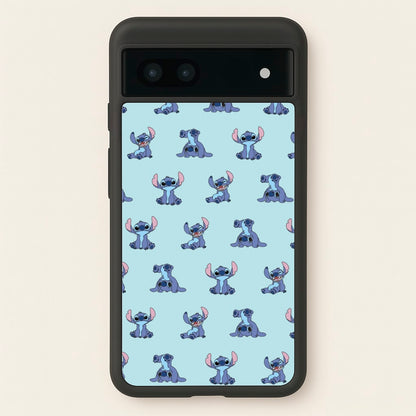 Cute Blue Alien Pose Pattern  - Stitch Phone Case for Google Pixel 6a