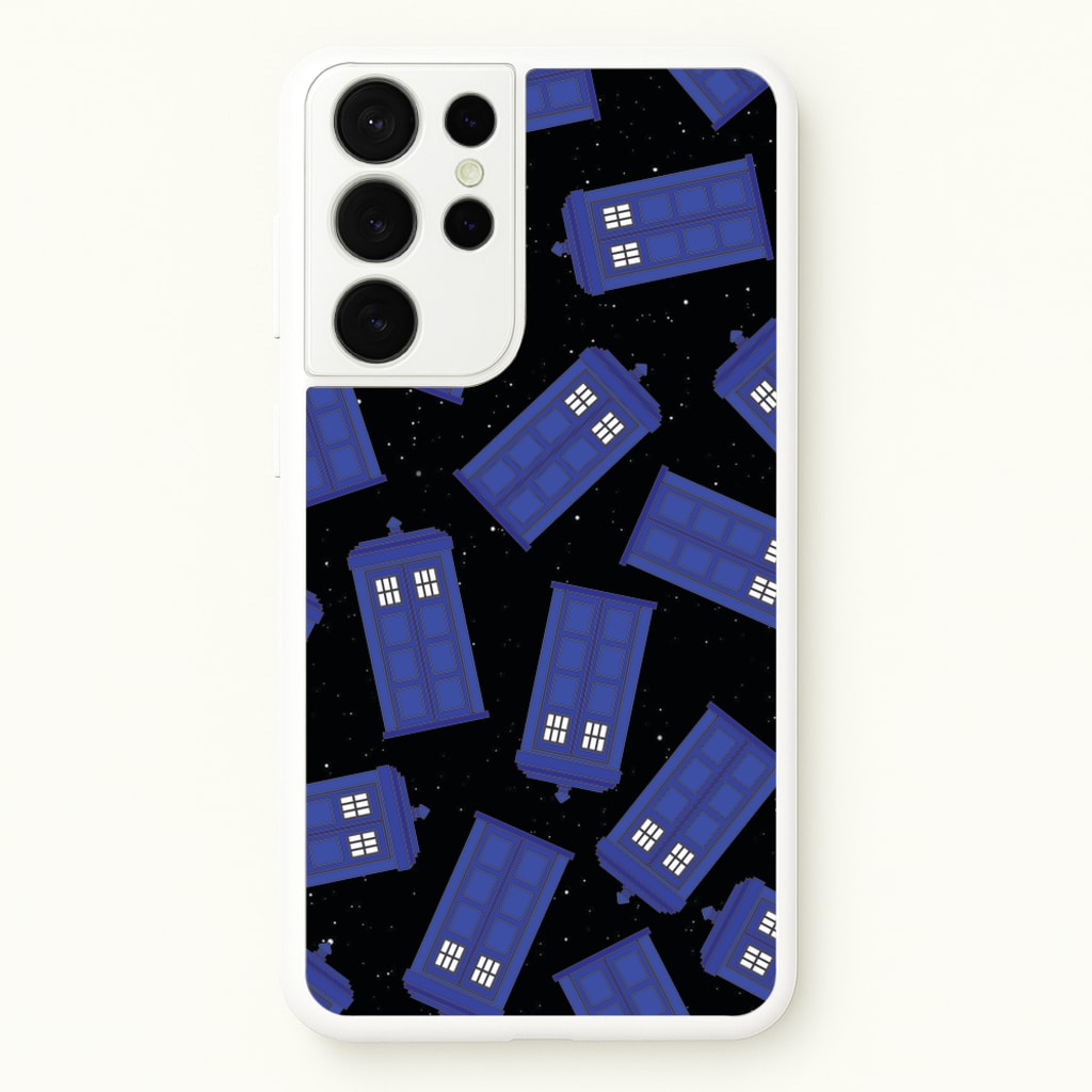 Tardis Pattern  - Doctor Who Phone Case for Galaxy S21 Ultra