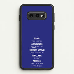 Name And Occupation - Doctor Who  - Doctor Who Phone Case for Galaxy S10e