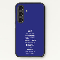 Name And Occupation - Doctor Who  - Doctor Who Phone Case for Galaxy S24 Plus