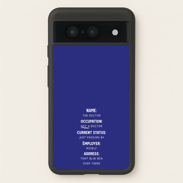 Name And Occupation - Doctor Who  - Doctor Who Phone Case for Google Pixel 8