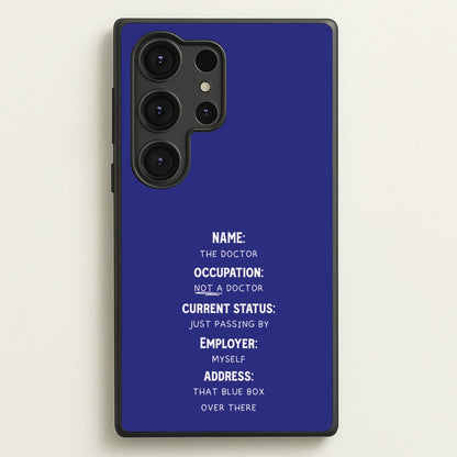 Name And Occupation - Doctor Who  - Doctor Who Phone Case for Galaxy S25 Ultra