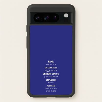 Name And Occupation - Doctor Who  - Doctor Who Phone Case for Google Pixel 8 Pro
