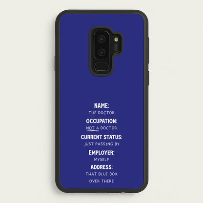Name And Occupation - Doctor Who  - Doctor Who Phone Case for Galaxy S9 Plus