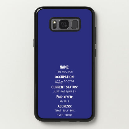 Name And Occupation - Doctor Who  - Doctor Who Phone Case for Galaxy S8