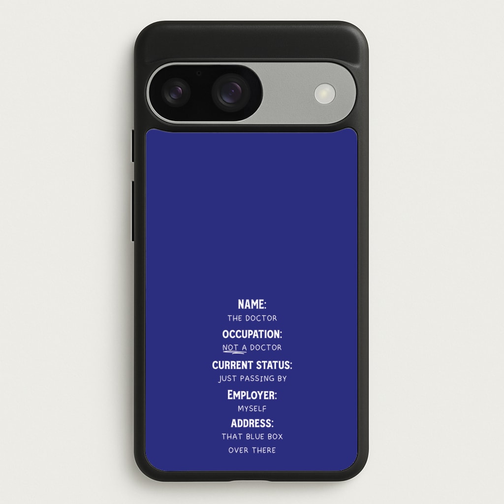 Name And Occupation - Doctor Who  - Doctor Who Phone Case for Google Pixel 9 / 9 Pro
